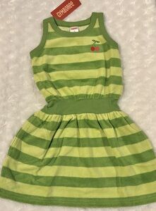 NWT Gymboree Cherry Baby Sleeveless Green Stripe Terry Dress Swim Cover Up 4